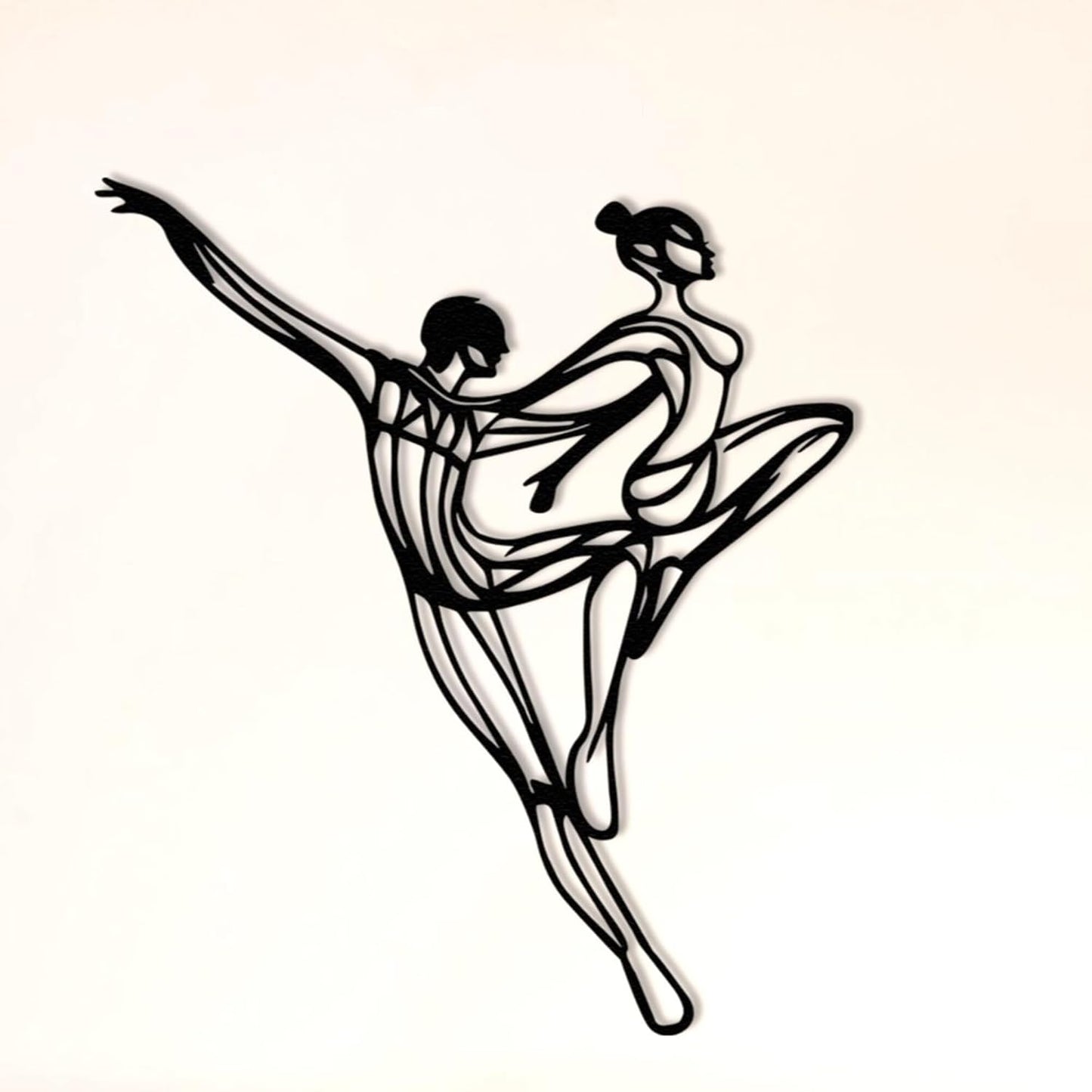 Wita Home Dancing Couple Metal Wall Art, Modern Minimalist Line Art Sculpture, Over the Bed Home Décor, Elegant Ballet-Inspired Design, Metal Wall Sculpture for Living Room, Bedroom (18x15 inches)
