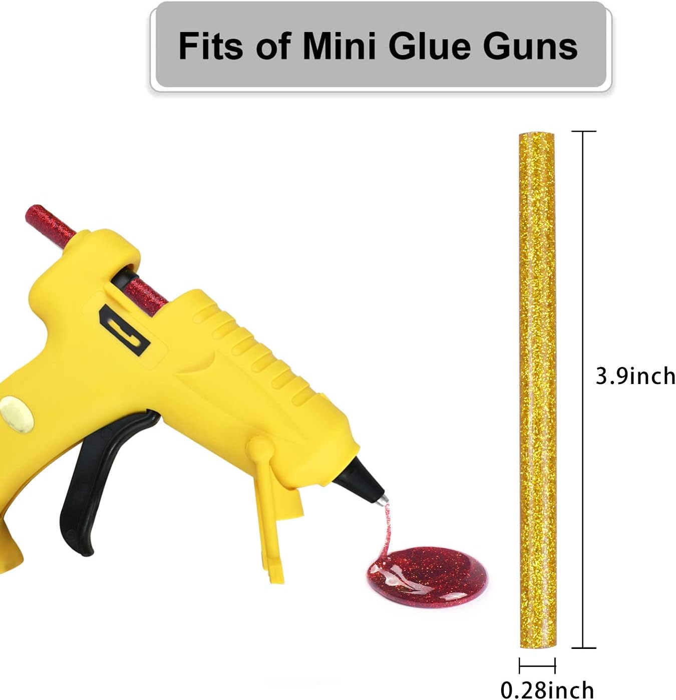 Gwybkq Mini Glitter Hot Glue Sticks 14 Colored for DIY Art Craft,4 inches 80 pcs