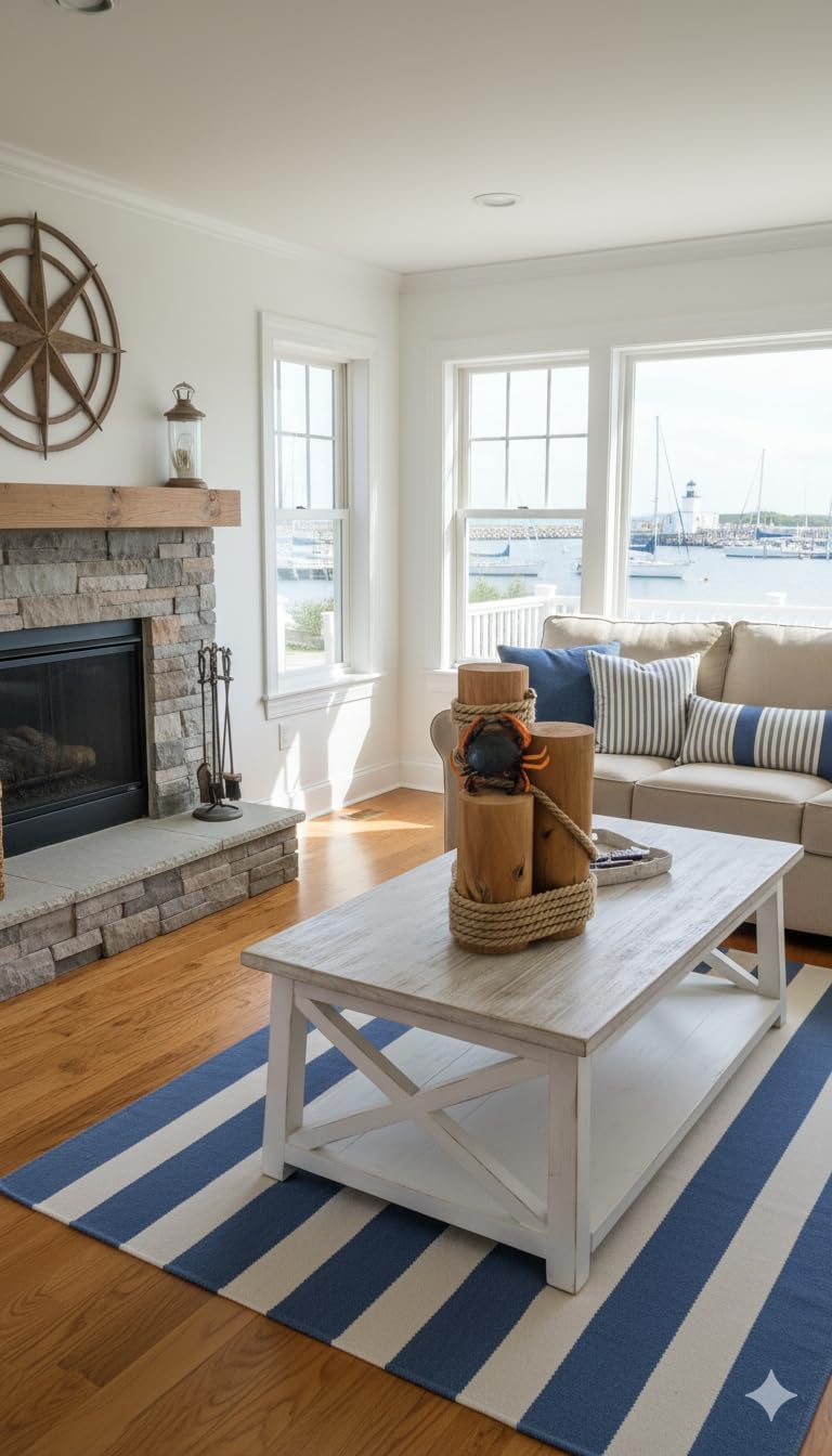 Set of 3 Nautical Wood Piling Decorations – Real Wooden Pier Posts for Coastal, Marine, or Nautical Decor - Huge 5” Diameter Stumps for Beach Home Decor