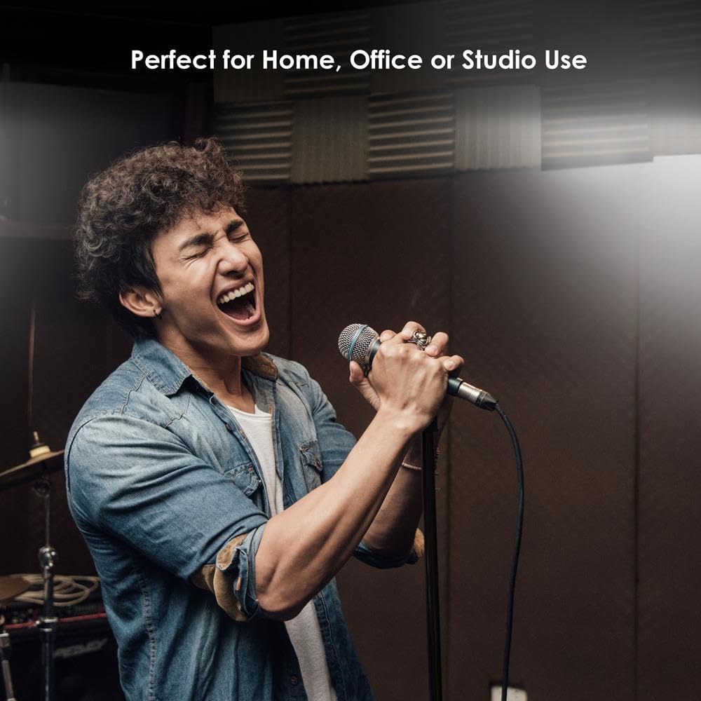 Pyle Adjustable Microphone Stand - Universal Mic Stand with Compact Heavy Base, Floor Standing Design, Height Adjustable, Pivot Angle Clip for Singing & Recording (2.8’ - 5’ ft., 9.8” Base Diameter)