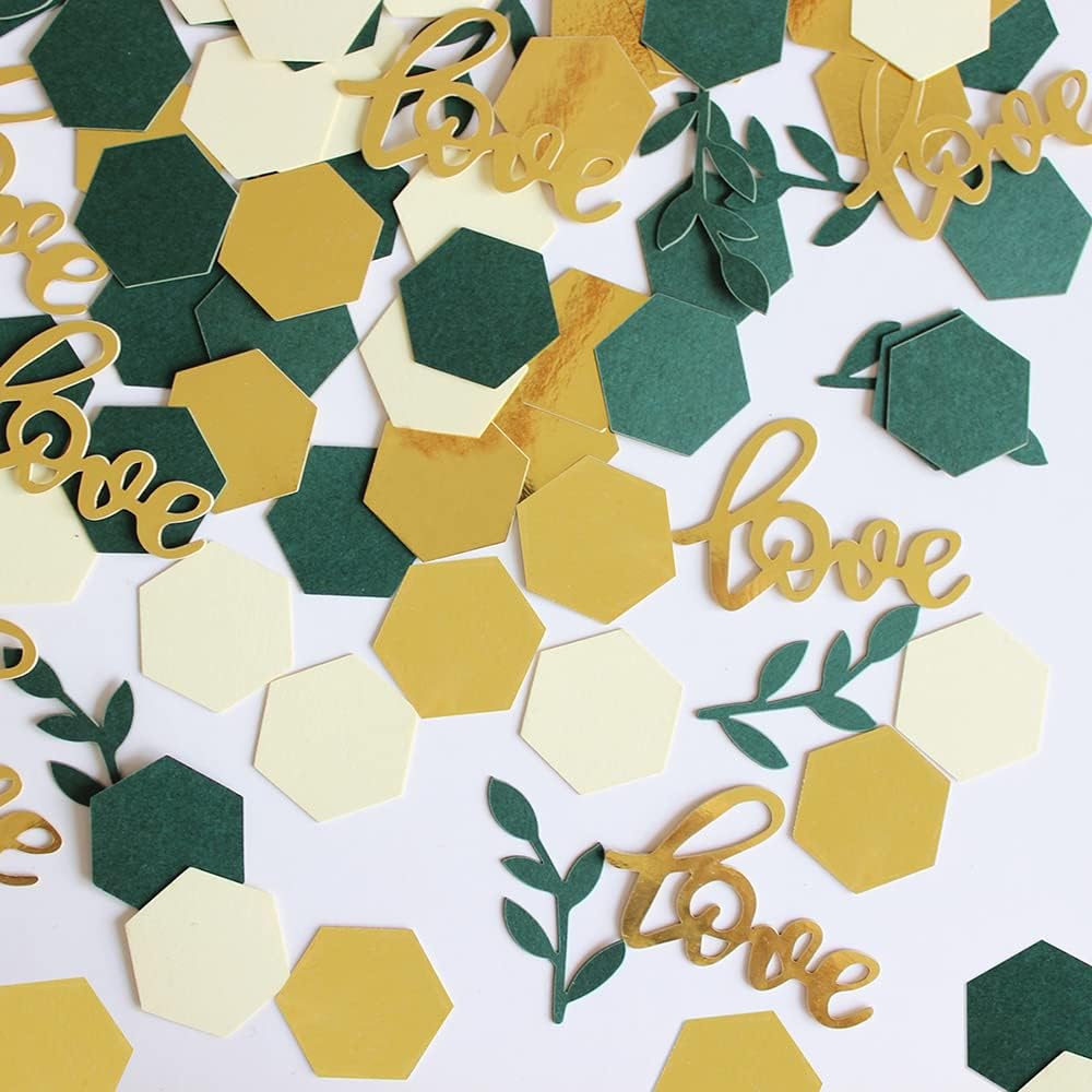 Greenery Wedding Table Confetti,Boho Love Theme Party Confetti,Sage Leaf Engagement Party Table Scatter,Bachelorette Bridal Shower Party Decorations Supplies