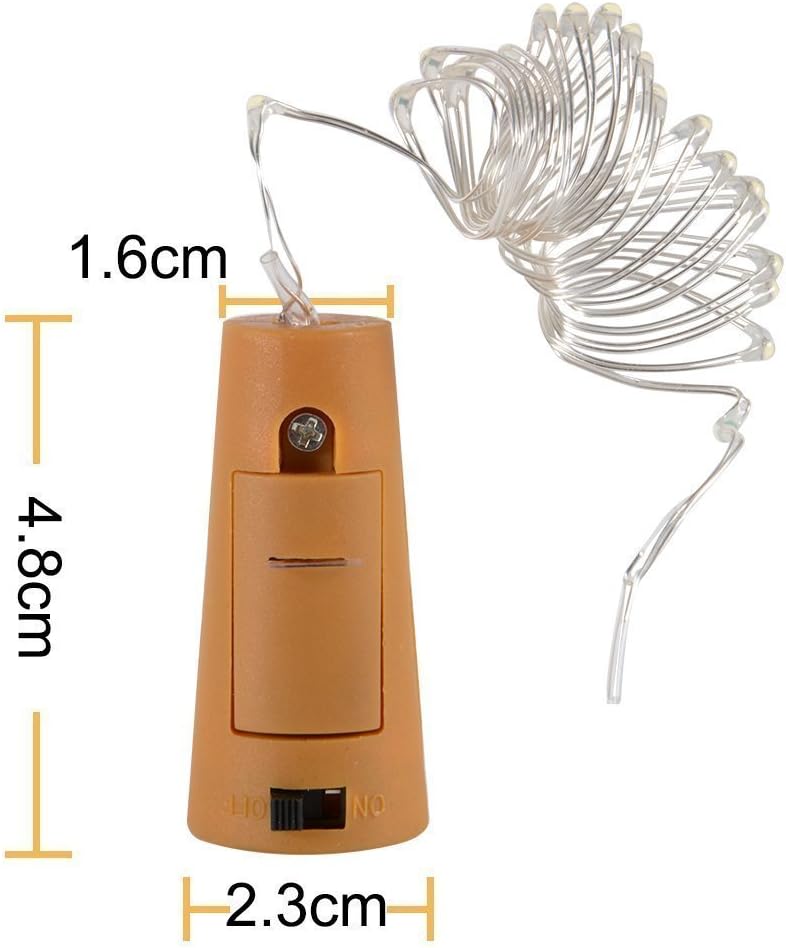 8 Pack 20 LED Wine Bottle Cork Lights, Fairy Mini String Lights Copper Wire, Battery Operated Starry Lights for DIY, Christmas, Halloween, Wedding, Party, Indoor&Outdoor (8 Pack, Cool White)