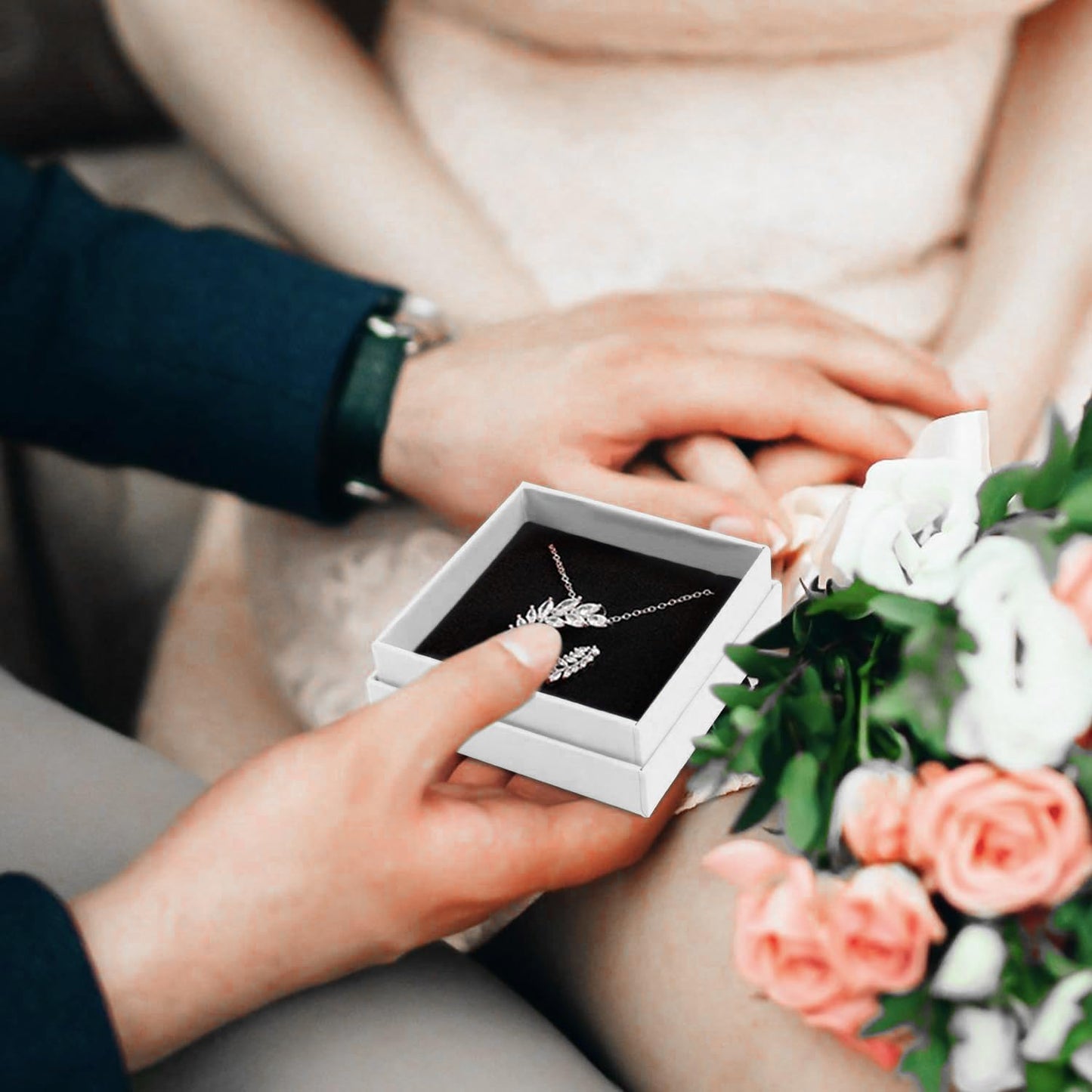 Gift Box Necklace Earring Ring Box Gift Box,12 Pieces Square Cardboard Jewelry Gift Boxes,Cotton Filled Cardboard Paper Jewelry Box Gift Case (3.5x3.5x1.25 Inches) (White)