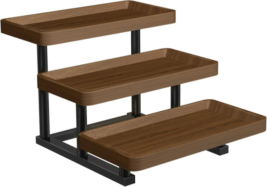 Serving Tray for Party, 3 Tier Cupcake Stand 15.7" Wooden Tiered Tray Stand Large Serving Platter for Serving Food Dessert Table Display Set Reusable Trays for Candy, Veggie, Fruit, Snack