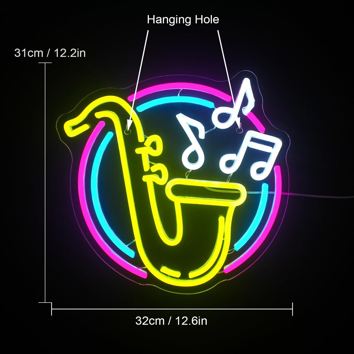 Saxophone Neon Sign Led Neon Lights for Wall Decor Jazz Music Light Up Signs for Bedroom Music Live Studio Classroom Party Decorations Christmas Gifts