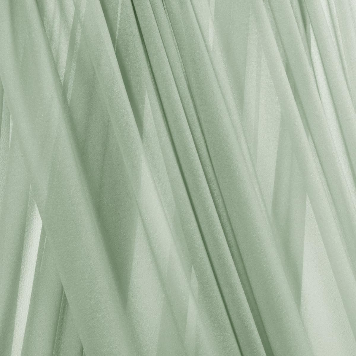 Sage Green Elegant Arch Draping Fabric Outdoor 1 Panel 29" × 20Ft Sheer Chiffon Curtain Drapes for Fall Wedding Ceremony Birthday Party Garden Brunch