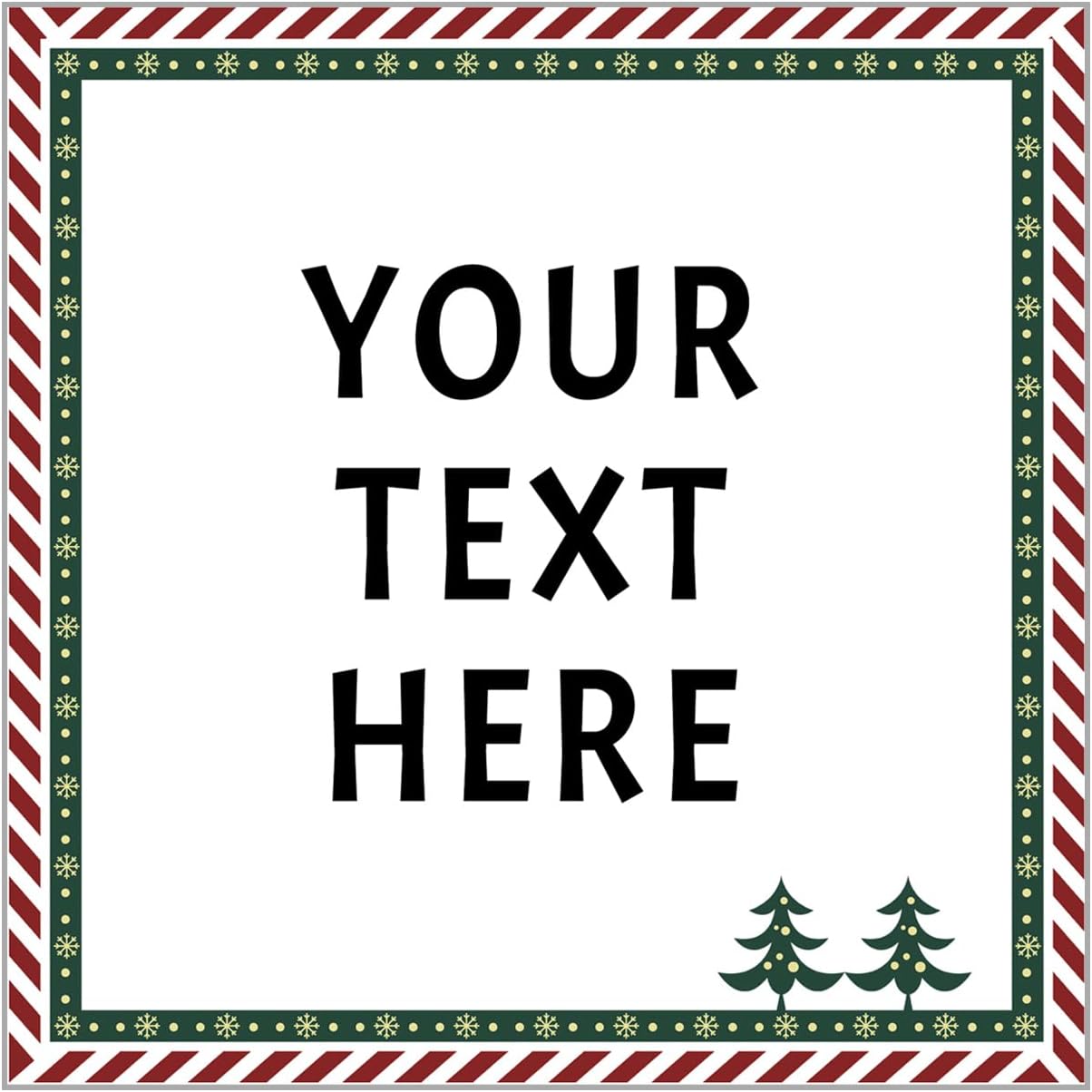 100-1000pcs Custom Stickers Merry Christmas Stickers Personalized Labels Adhesive Xmas Decorative Envelope Seals Stickers for Cards Gift Boxes(VSquare-5)