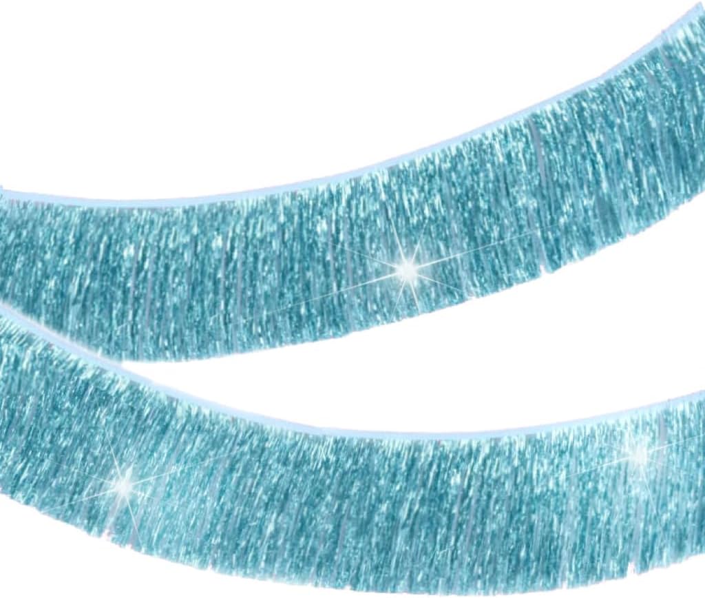 CC Wonderland Blue Fringe Banner - 5 Ft. Pack of 2 for Wedding Hanging Bachelorette Party Decorations, Birthday Party Decor, Baby Shower Supplies, Photo Booth Banner Backdrop