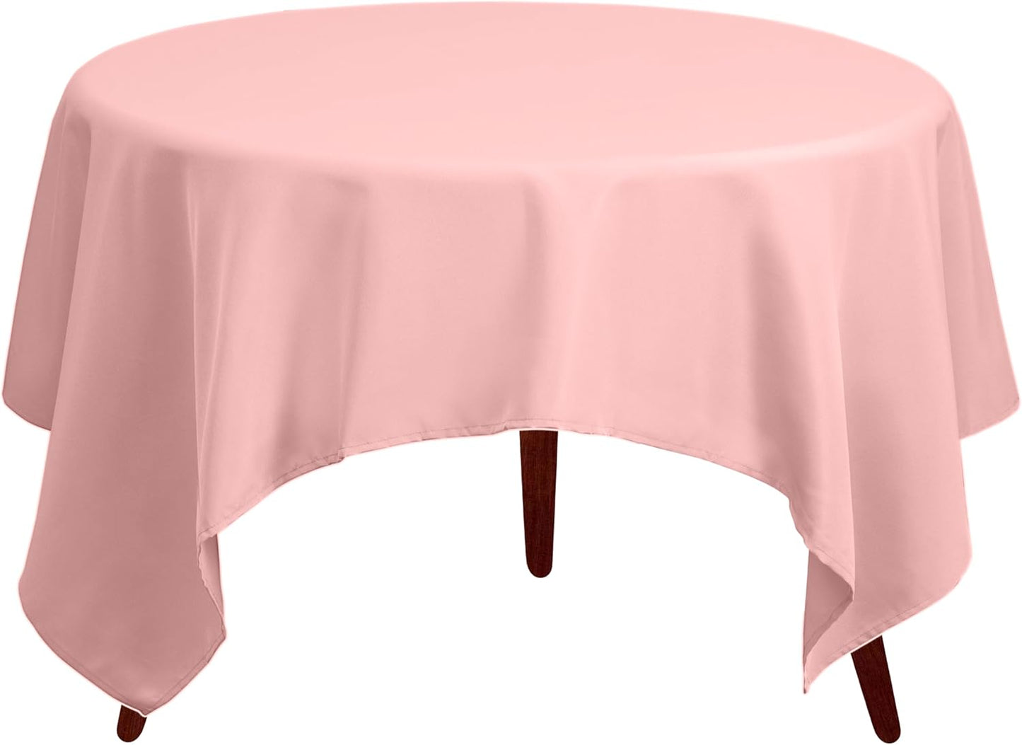 Gee Di Moda Square Tablecloth - 85 x 85 Inch Pink Table Cloth for Large Square or Round Tables - Heavy Duty Washable Fabric - for Buffet Table, Holiday Party, Dinner, Wedding & Baby Shower
