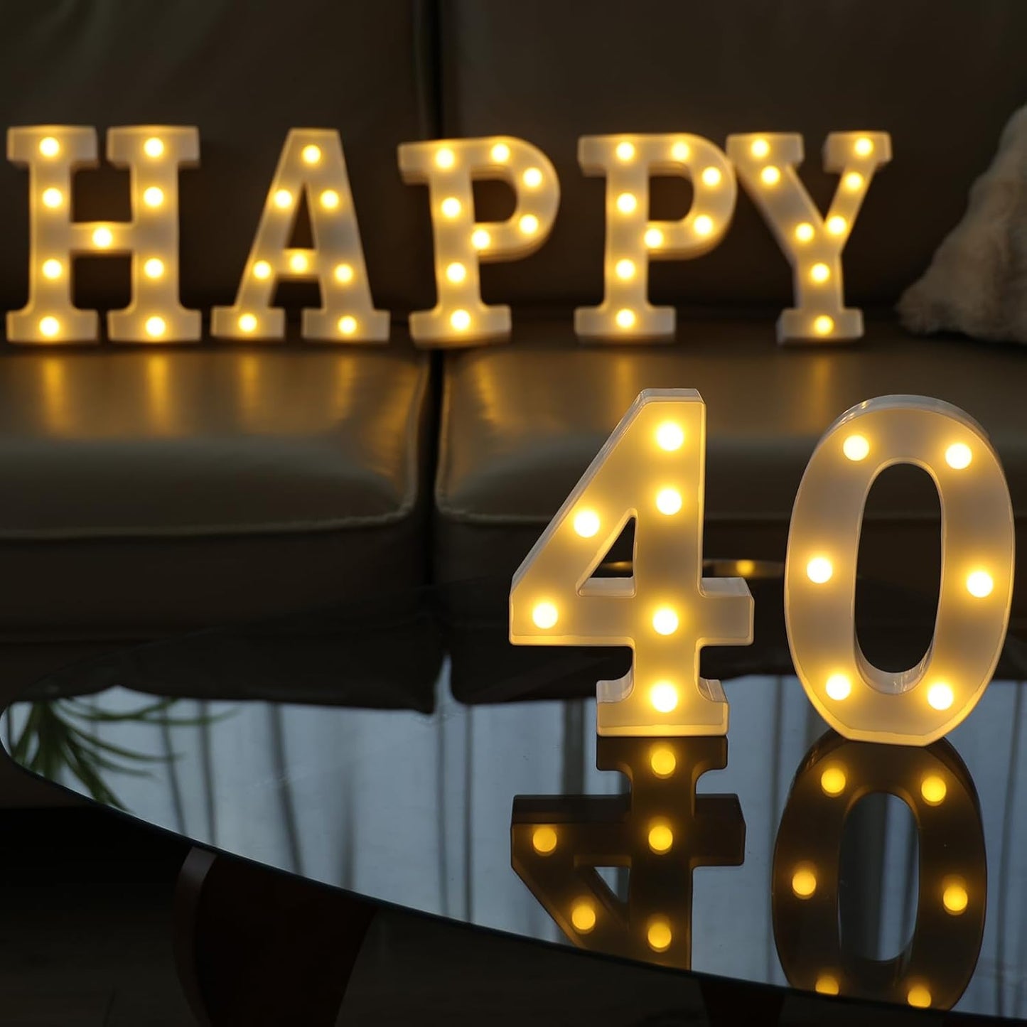 Decorative Led Light Up Numbers, 40th Birthday Decorations, Warm White Led Numbers Lights, Lighted Marquee Number Sign for Sweet 40th Party Decor