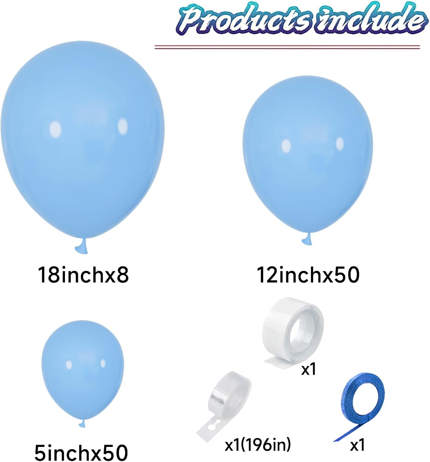 KAWKALSH Baby Blue Balloon Arch Kit 111Pcs 18 12 5 Inch Latex Party Balloons Garland for Birthday Baby Shower Wedding Engagement Anniversary