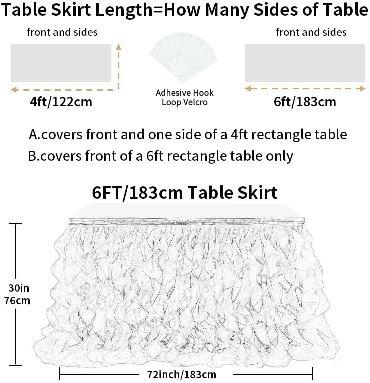 Luxury Organza Mesh Table Skirt Draping Floating Romance - Perfect for Bridal Showers, Birthday Weddings - Clear Flowing Decoration for a Wonderful Main Cake Table (Sky Blue-6ft, 72" L×30" H)