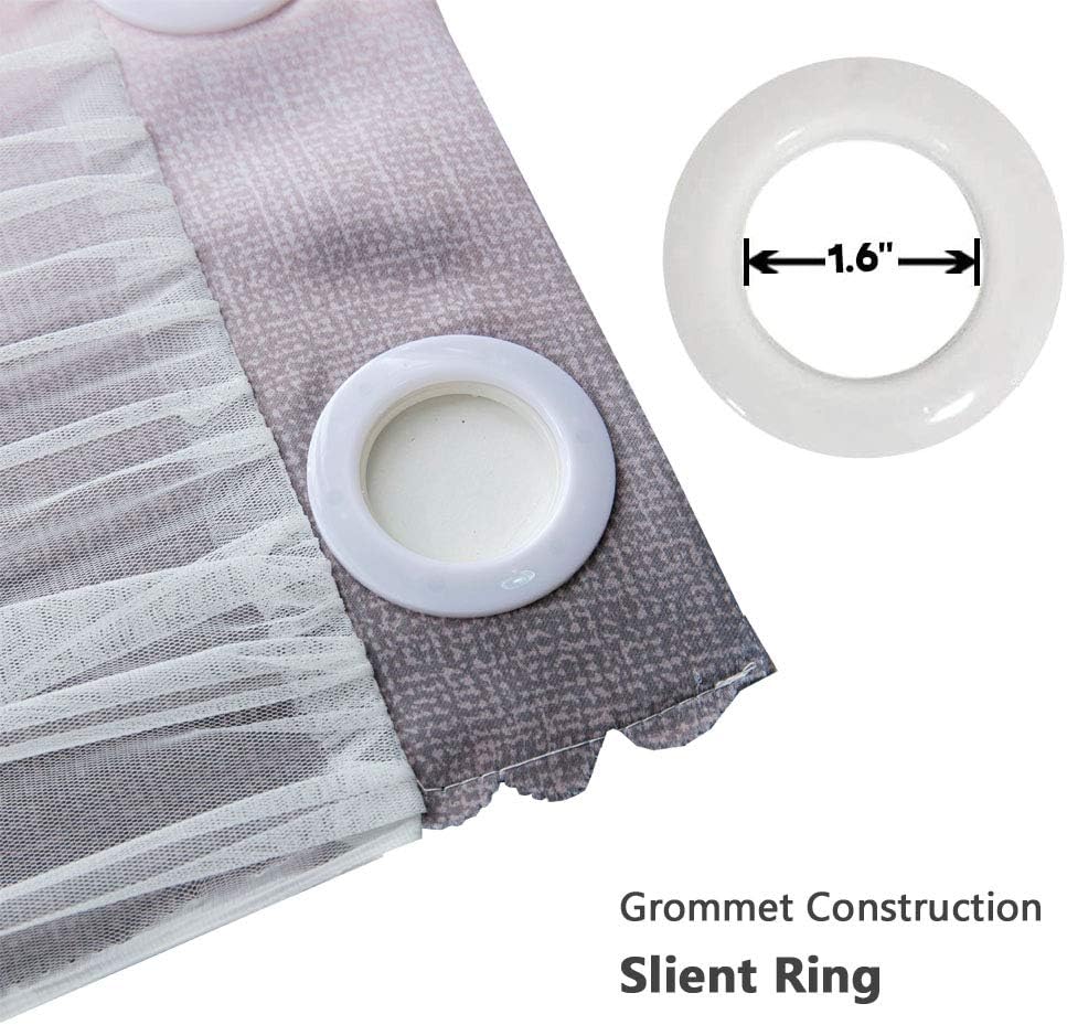 FANLI Ombre Rainbow Blackout Curtains for Kid Girls Bedroom Living Room Darking Stripe Double Layer Star Cut Out Wall Home Decor Gradient Grommet Window Curtains (Pink/Grey, 52W x 95L)