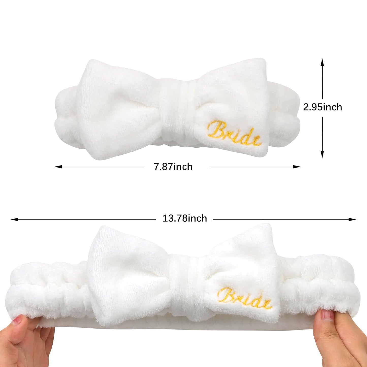 Semato Bachelorette Party Favor Set - Bride & Bridesmaid Spa Headbands(1 bride+6 Pink)