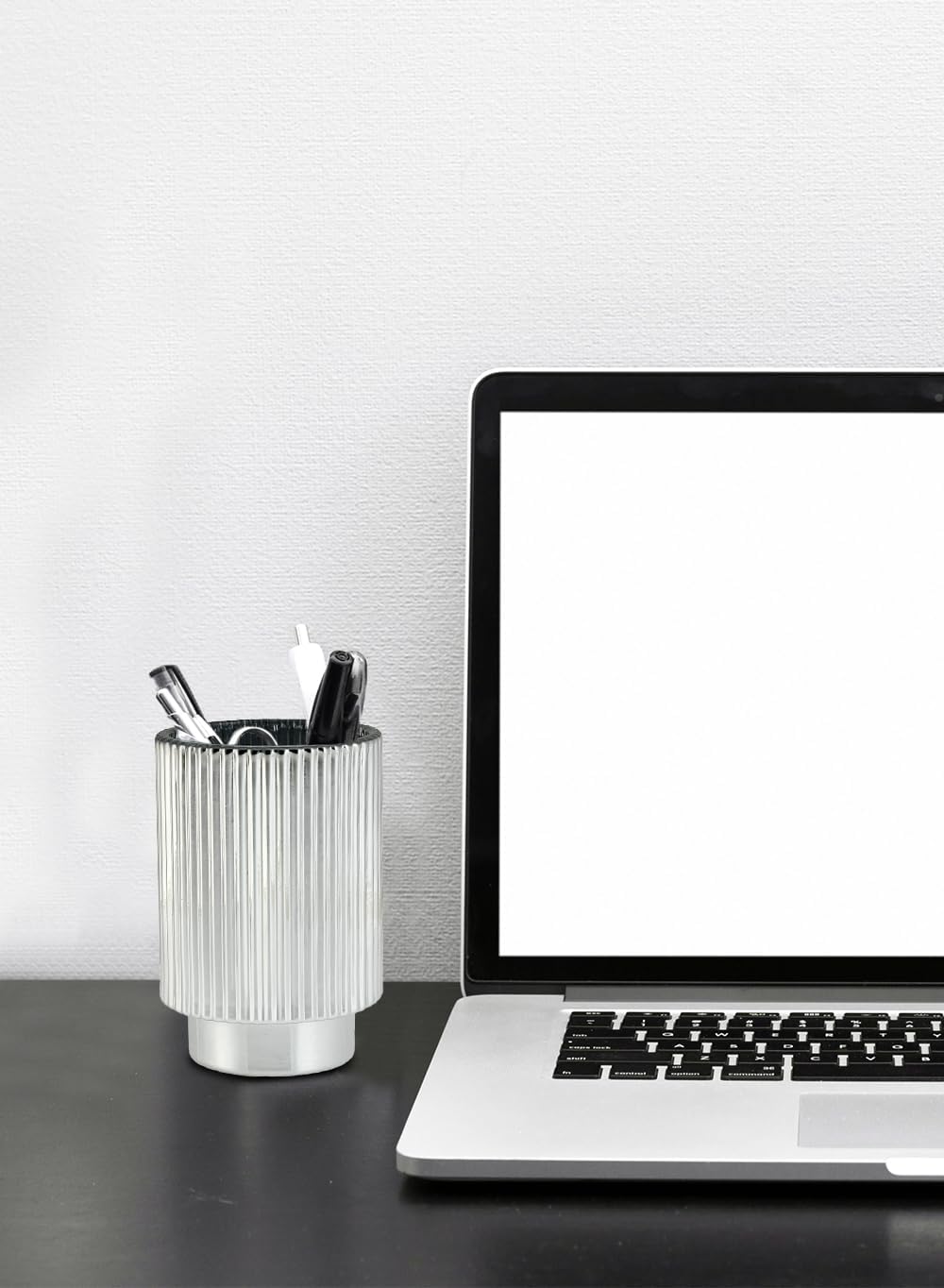 Serene Spaces Living Silver Ribbed Pedestal Glass Votive Holder, Table Centerpiece, Home, Office, Wedding, Birthday, Holiday & Special Events Decor, 3.5" Diameter & 5" Tall, Pack of 24