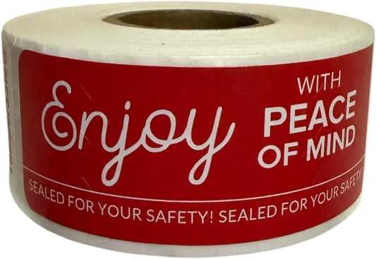 Angel's Peel Lounge Tamper Proof Stickers Roll — Tamper Evident Stickers for Takeout Containers, Drink Lids, Delivery Bags, Writable Self Adhesive Seal Tape Labels for Security - 1x3in 250-COUNTS, RED