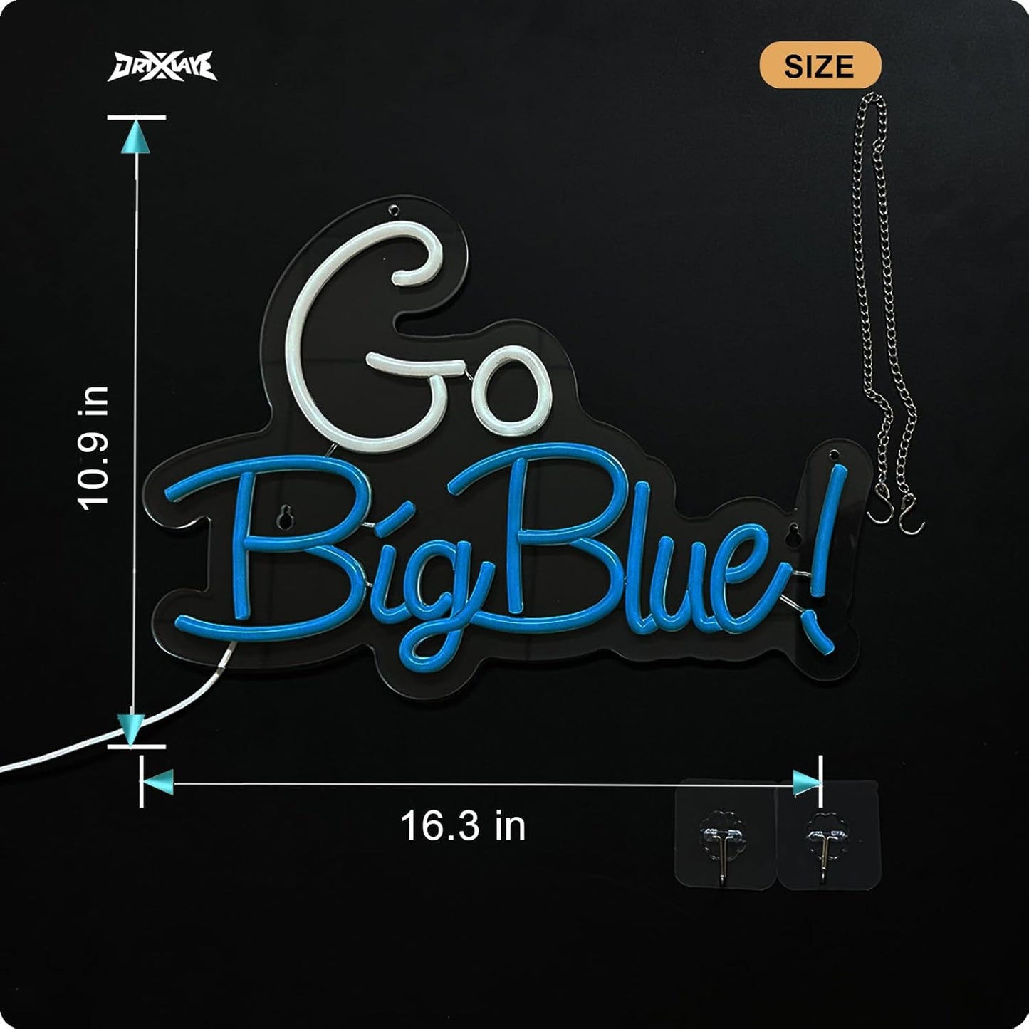 Go big blue neon sign University Slogan neon sign for wall decor Kids Room Decor Bar Game Room Man Cave Gift