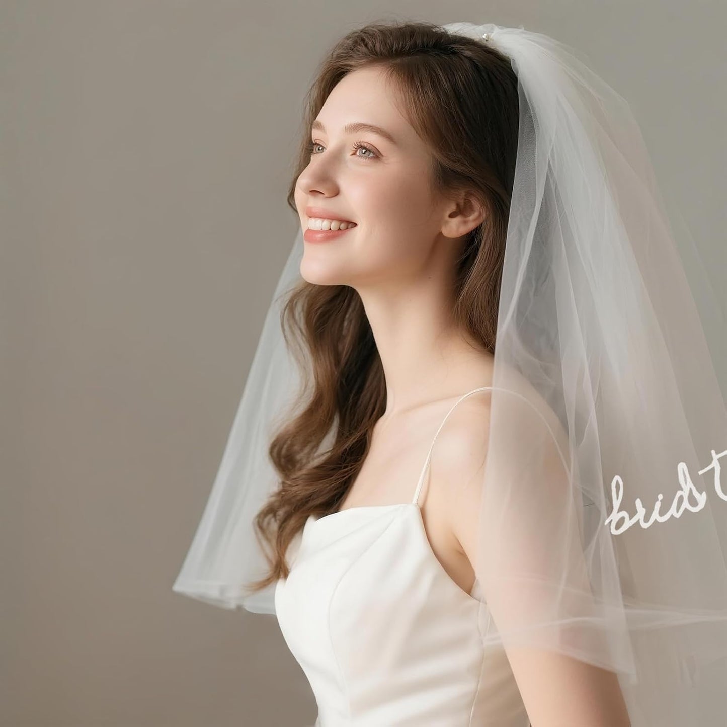 Prometheism Bride to Be Veil Hair Accessories for Bachelorette Party, Bride To Be Headband Decorations,White Headpiece,Gift for Bridal Shower and Engagement Party