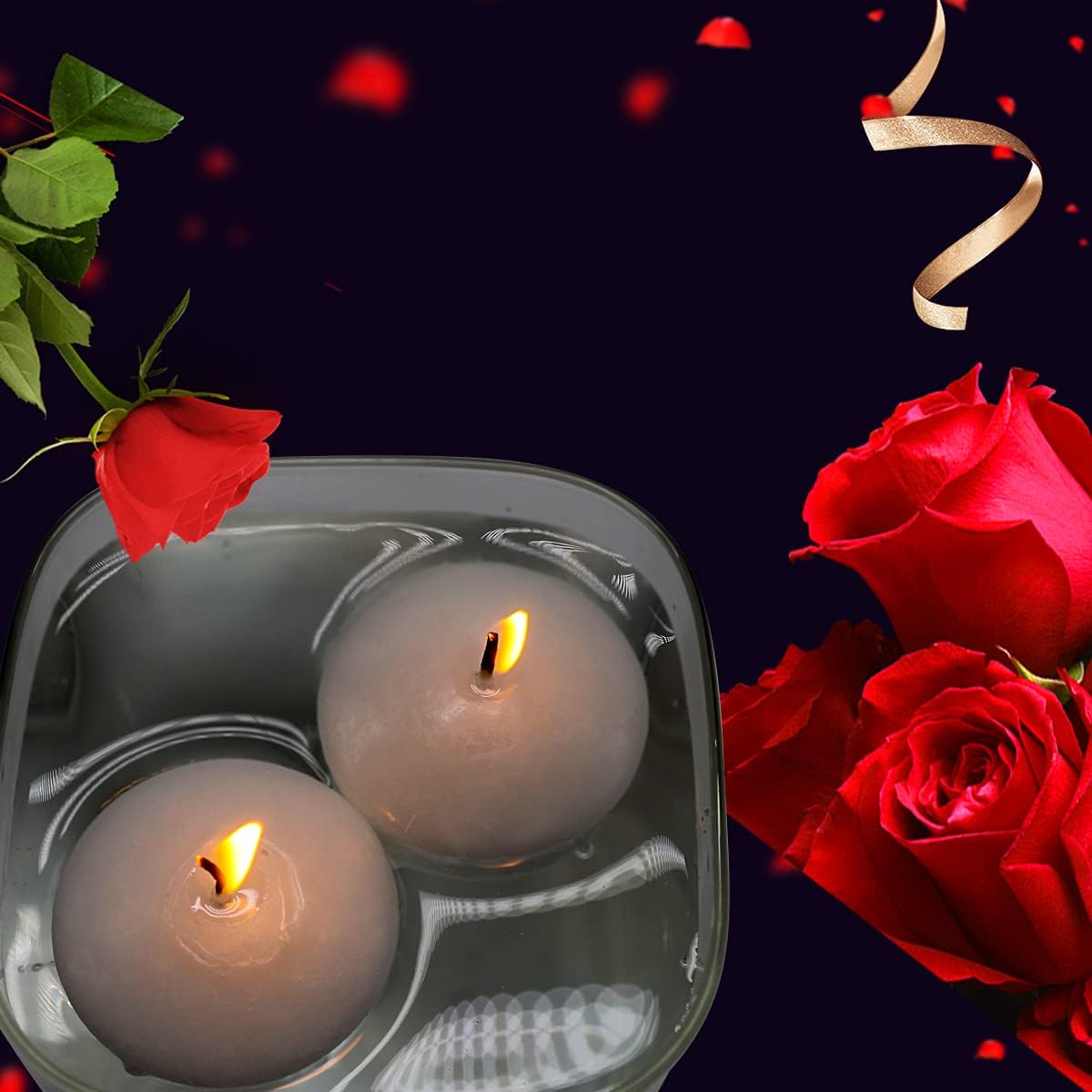 24 Pack Floating Candles, Smoke-Free and odorless, Burning continuously for 5-6 Hours, White, 2-inch Floating Candles, Suitable for Valentine's Day, Weddings, Holidays, Home Decoration……