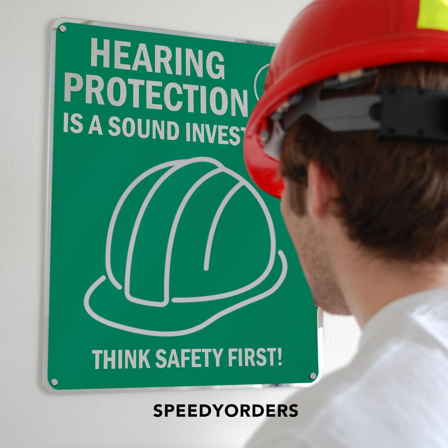 Customized Outdoor Aluminum Signs - Personalized Metal Business Signs, White (Green Background, 10x7 In)