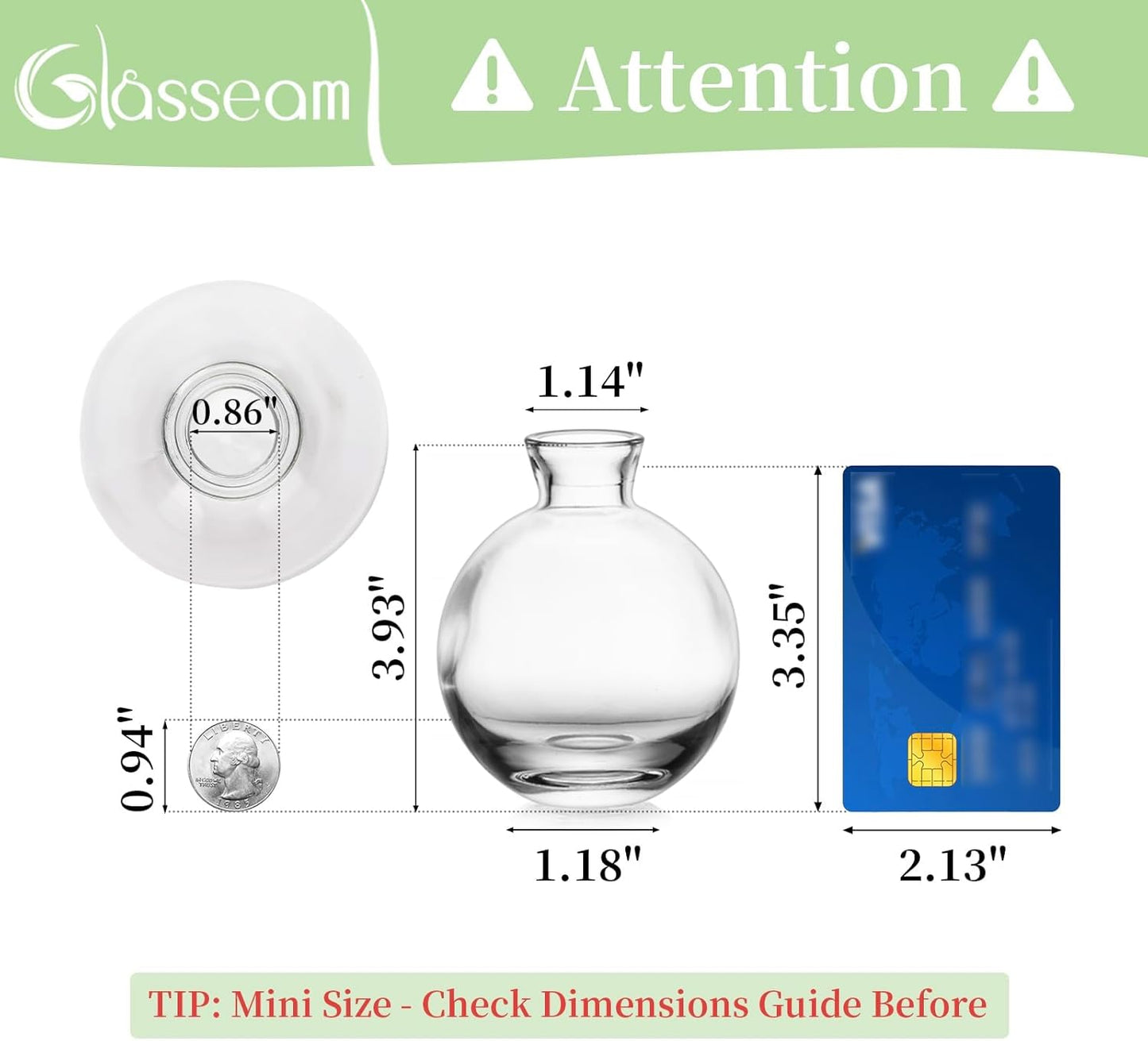 Glass Bud Vase for Centerpieces: 12Pcs Glasseam Clear Mini Small Vases for Flowers Bulk Flower Vase Set Aesthetic Cute Handmade Tiny Short Wedding Table Centerpiece Decor