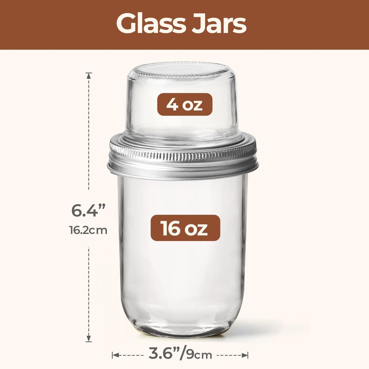 ComSaf 2-Pack 20 oz Overnight Oats Containers with Lids On-The-Go Dual-Laryer Yogurt Parfait Cups with Dry and Wet Separation Mason Jars for Chia Pudding Cereal Nut Fruit Meal Prep Salad