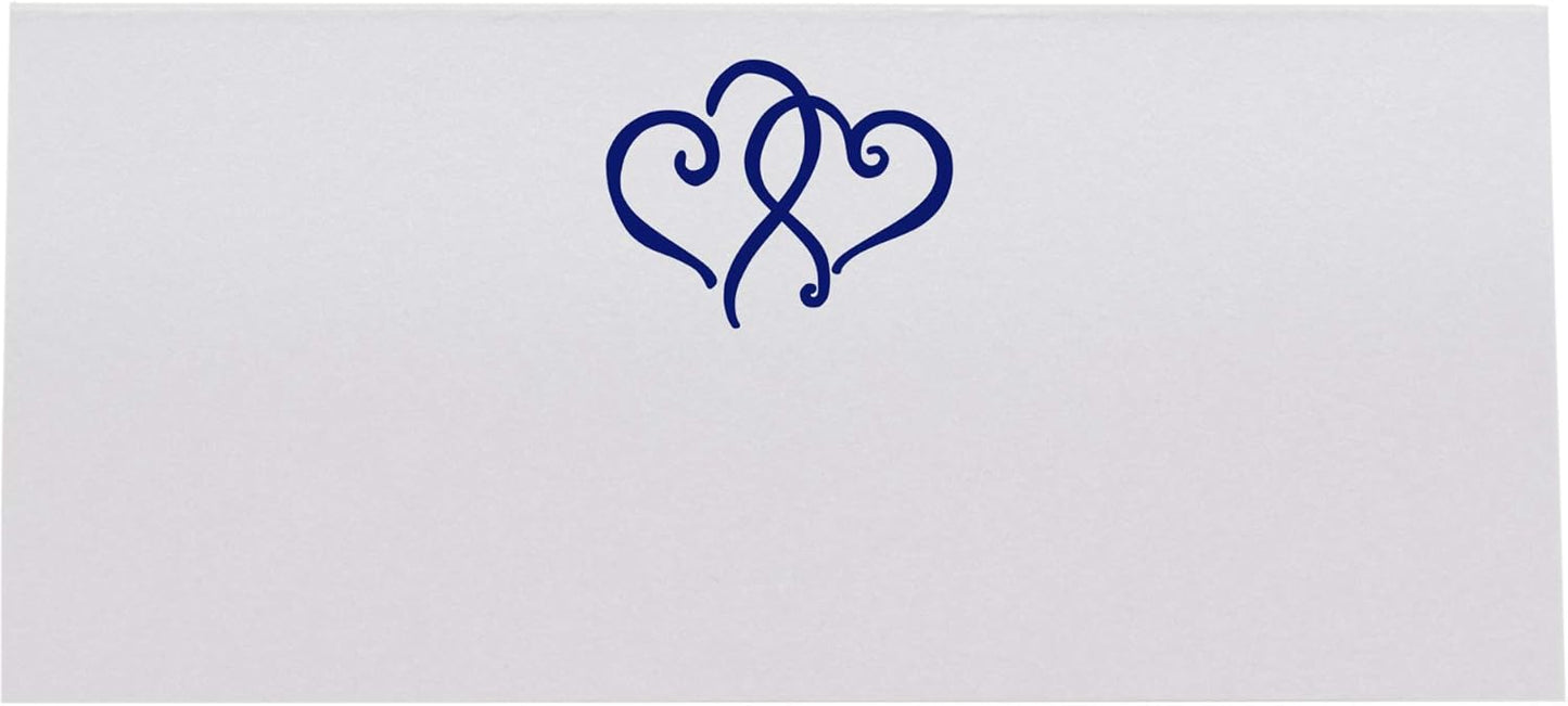 Linked Hearts Printable Place Cards, Navy (Choose Color), Set of 60 (10 Sheets), Laser & Inkjet Printers - Wedding, Party, Dinner, and Special Events - Made in the USA