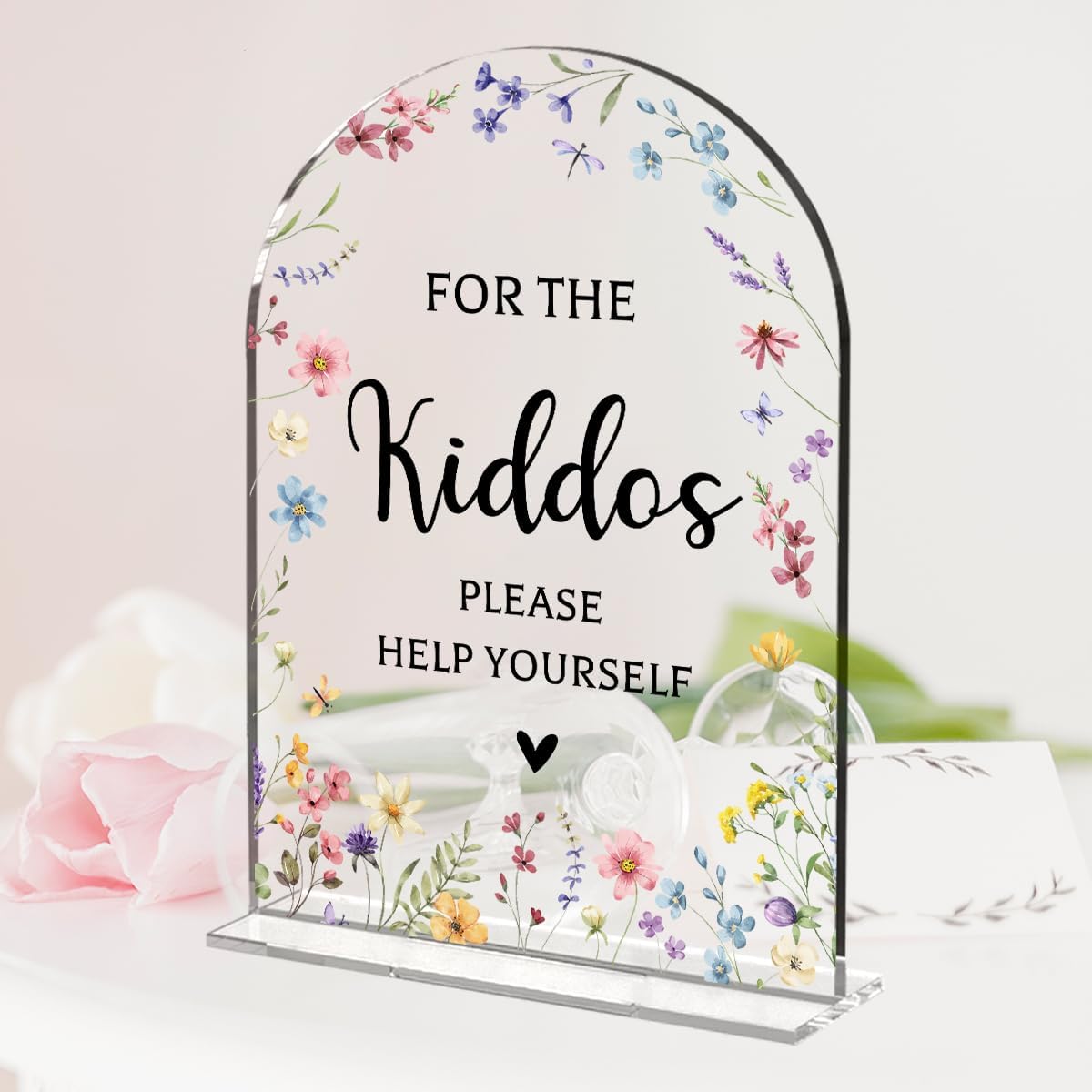 Wedding Sign，For The Kiddos Wedding Sign, Weddings Supplies 5x7 Inch, Kids Wedding Activities Acrylic Plaque, Please Help Yourself Sign, Wedding Signs for Ceremony And Reception decorative-signs184