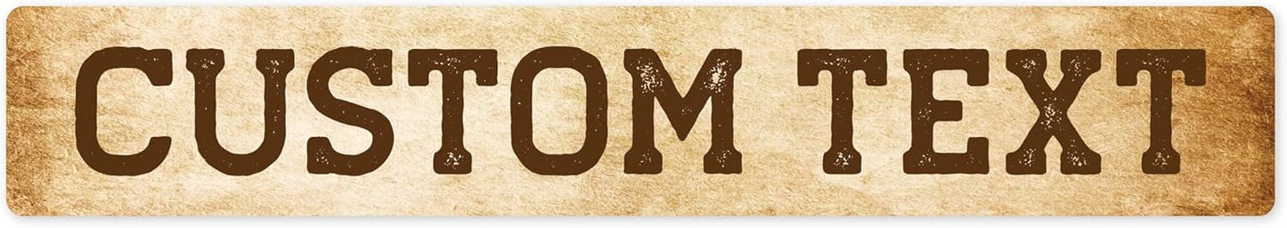 Custom Sign, Custom Street Sign, 11 Font Colors, 13 Font Styles, 4 Hole Options, 22 Sizes, 6x36 Inches, Rust Free DiBound, Fade Resistant, Made in USA by My Sign Center (Vintage)