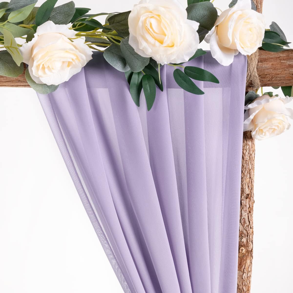 Socomi Wedding Arch Draping Fabric 1 Panel 29" x 19Ft Lavender Purple Sheer Chiffon Curtain Drapes 6 Yards for Wedding Ceremony Birthday Party Decoration