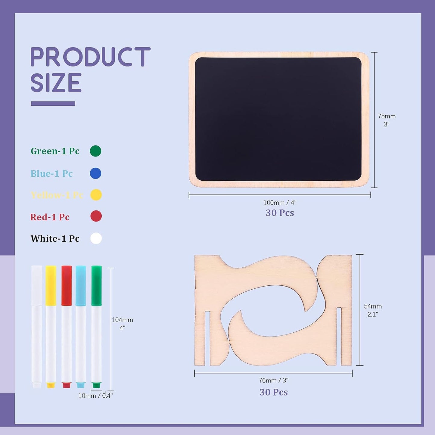 Swpeet 30Pcs Mini Chalkboards Signs with Liquid Chalk Markers and Easel Stand, Rectangle Message Board Signs for Weddings Place Cards, Birthday Parties, Table Numbers and Event Decorations