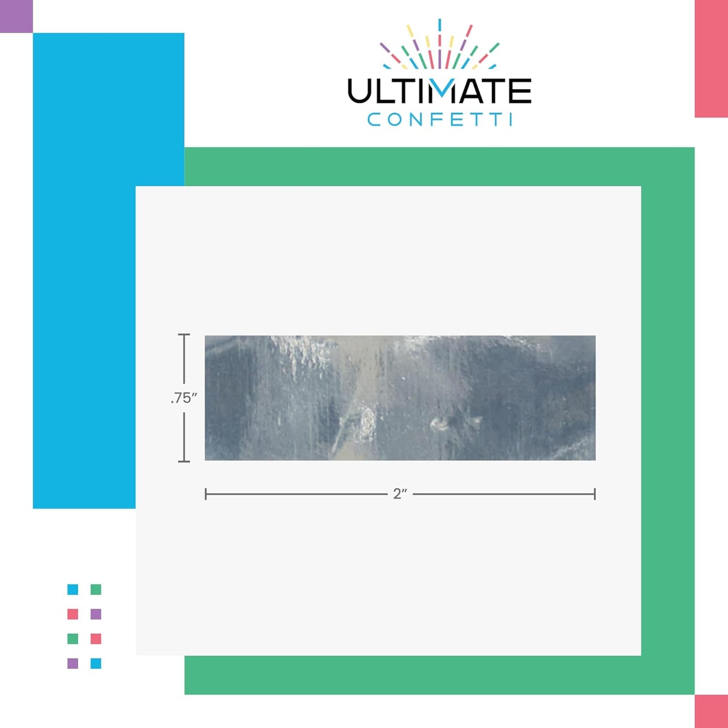 Multicolor Mylar Shiny Metallic Foil Rectangular Confetti for Cannon and Launcher use - Gender Reveal Confetti for Wedding, Parties, Mother’s Day and Live Events - 1 lb, 16 oz