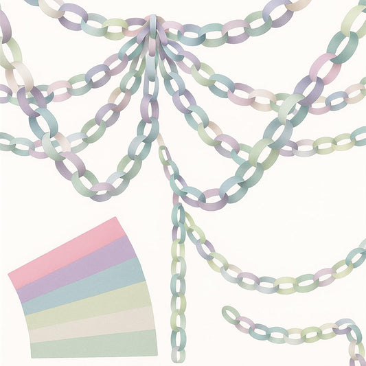 Lincia 600 Sheet Halloween Paper Chain Garland, Construction DIY Crafts Chain Strip for Fall Thanksgiving Party Decor, 1x8 Inch with Double Sided Tape (Morandi Color)