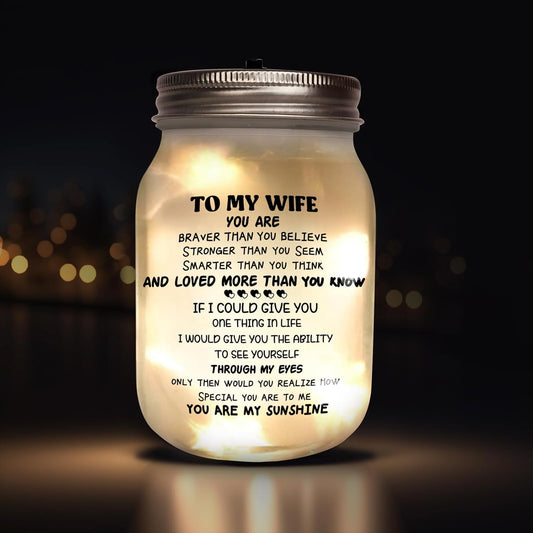 CNVOILA Valentines Day Gifts for Her, For Wife From Husband, Frosted Valentine Mason Jar, Stylish Home Decor, Anniversary Thoughtful Unique Present, Personalized Funny Gifts