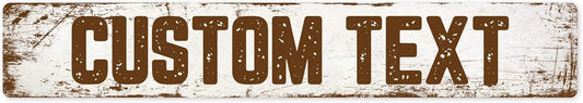 Custom Sign, Custom Street Sign, 11 Font Colors, 13 Font Styles, 4 Hole Options, 22 Sizes, 6x36 Inches, Rust Free DiBound, Fade Resistant, Made in USA by My Sign Center (Rustic)