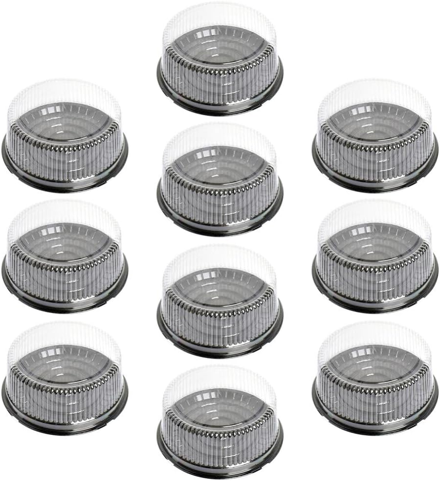 10-Pack Round Cake Stand & Dome - Clear Plastic Cupcake Stand, Cake Carrier & Box