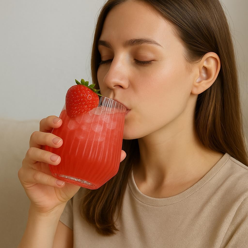 40 count Origami Ripple Unbreakable Stemless Plastic Wine Champagne Whiskey Glasses Elegant Durable Disposable Indoor Outdoor Ideal for Home, Office, Bars, Wedding, Ribbed 12 Ounce Cups (Clear)