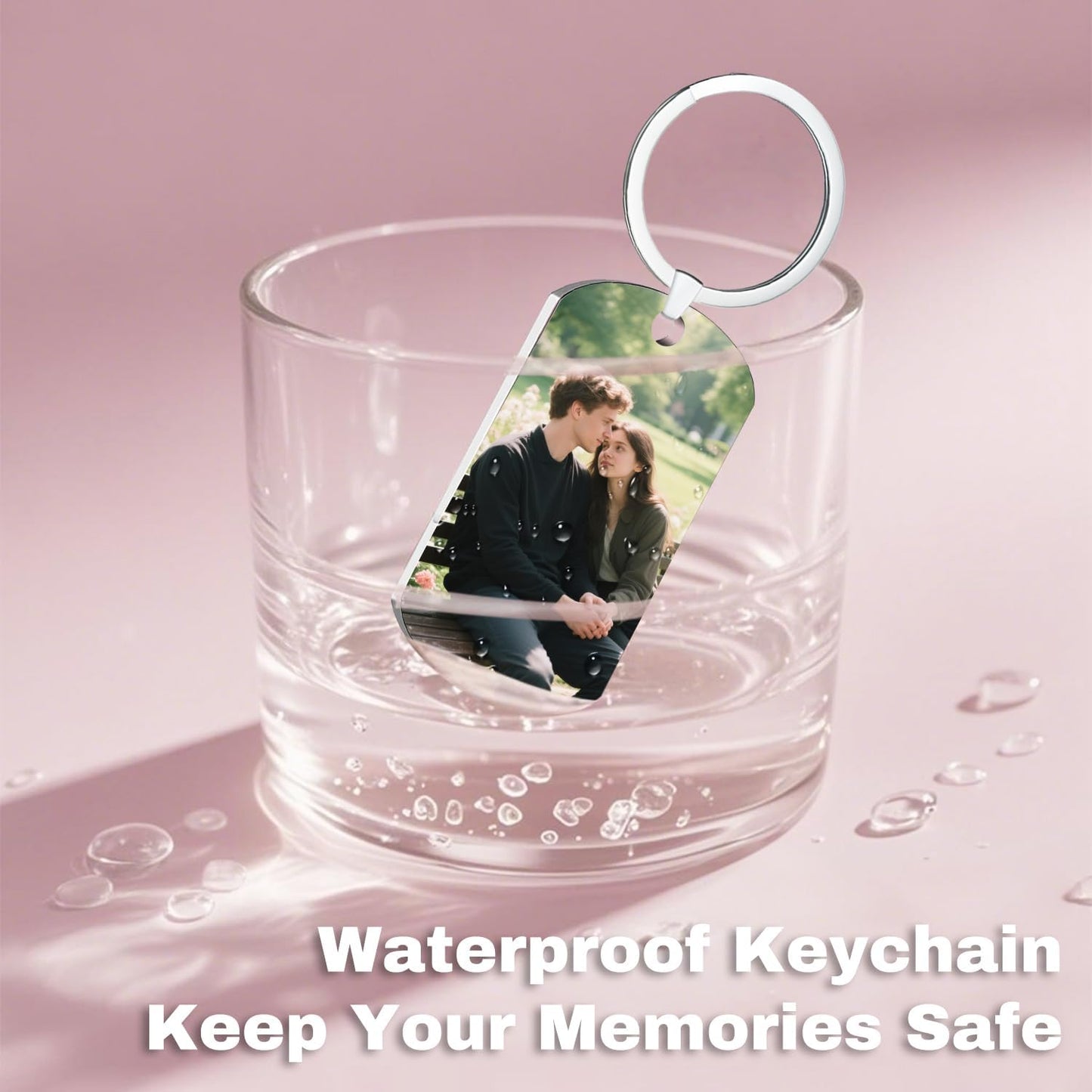 Custom Keychain with Picture, Personalized Double-sided Keychains Gifts for Boyfriend, Family, Lover