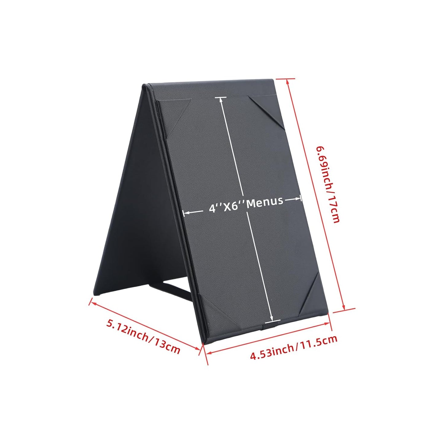 Menu Covers - Set of 10 Double-Sided Table Tent Cards for Restaurant, Dinner Party, and Bar Menus - Includes Bill Holder and Reserved Seating Signs - Easy to Clean and Foldable (10, 4"x6")