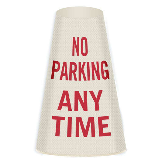 SmartSign “No Parking Any Time” Bright Reflective Cone Message Sleeve, [Cone Not Included]