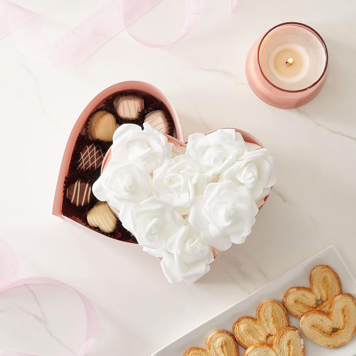 Juvale White Flowers Artificial Roses - Artificial Flowers for Wedding Decor & Centerpiece Table Decorations - 100-Pack, 3 in Diameter, White