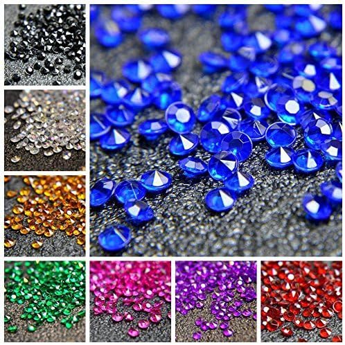 1000pcs/ Pack Wedding Table Acrylic Diamond Scatter Crystals Confetti Acrylic Gems Vase Fillers Rhinestones for Wedding, Bridal Shower, Vase Beads Decorations (10mm, Light Blue)