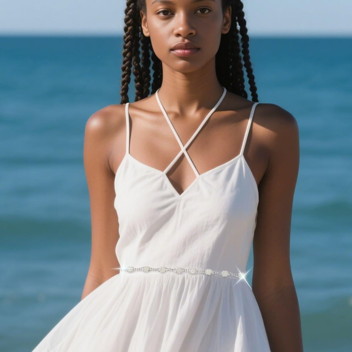 PEARLY JUN 1 Yard Pearl Rhinestone Trim Chain Silver Crystal Fringe Diamond Applique Ribbon String Tassel Strip for Sewing Wedding Dress Crafting Crafts Flower Embellishments