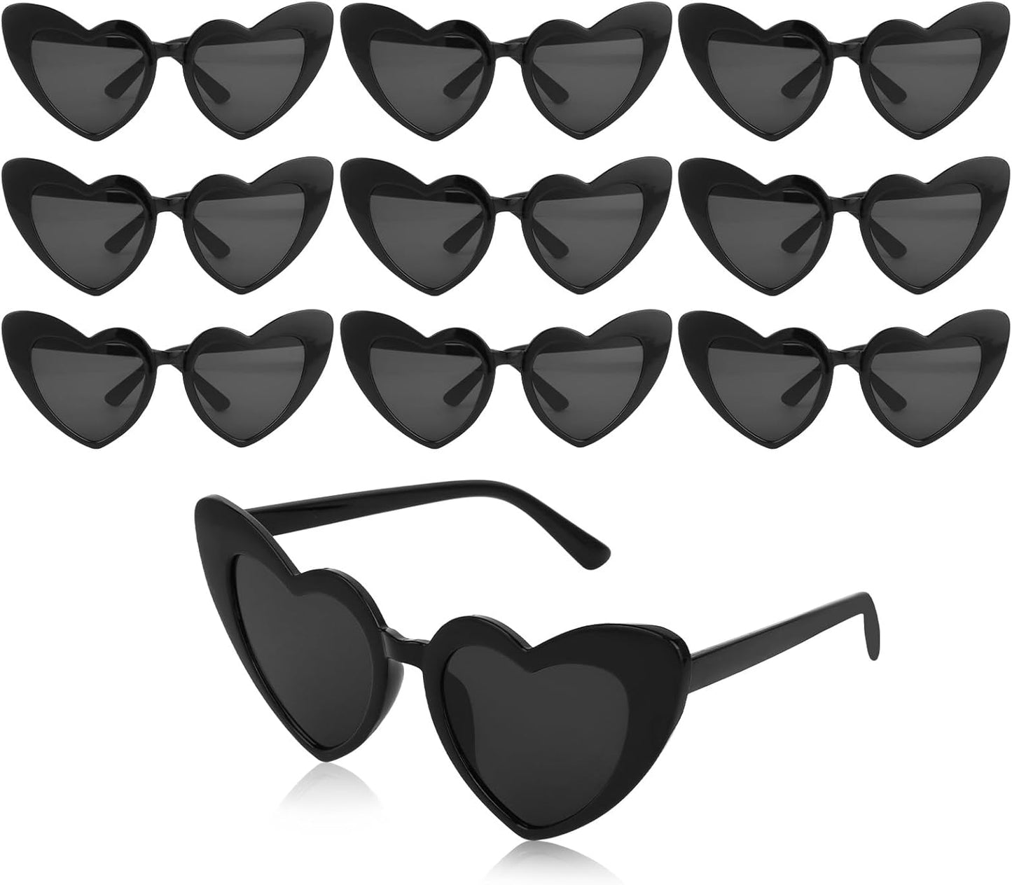 CIEHER Bachelorette Party Favors - White Black Heart Sunglasses for Bride Bridesmaid