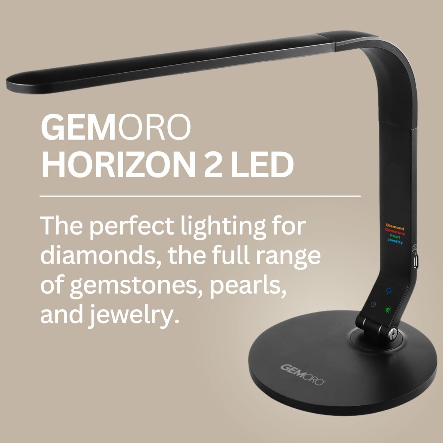 GemOro Horizon 2 LED Light | Adjustable Inspection Lamp for Diamonds Gemstones Pearls Jewelry | Enhanced Lighting with Smart Technology