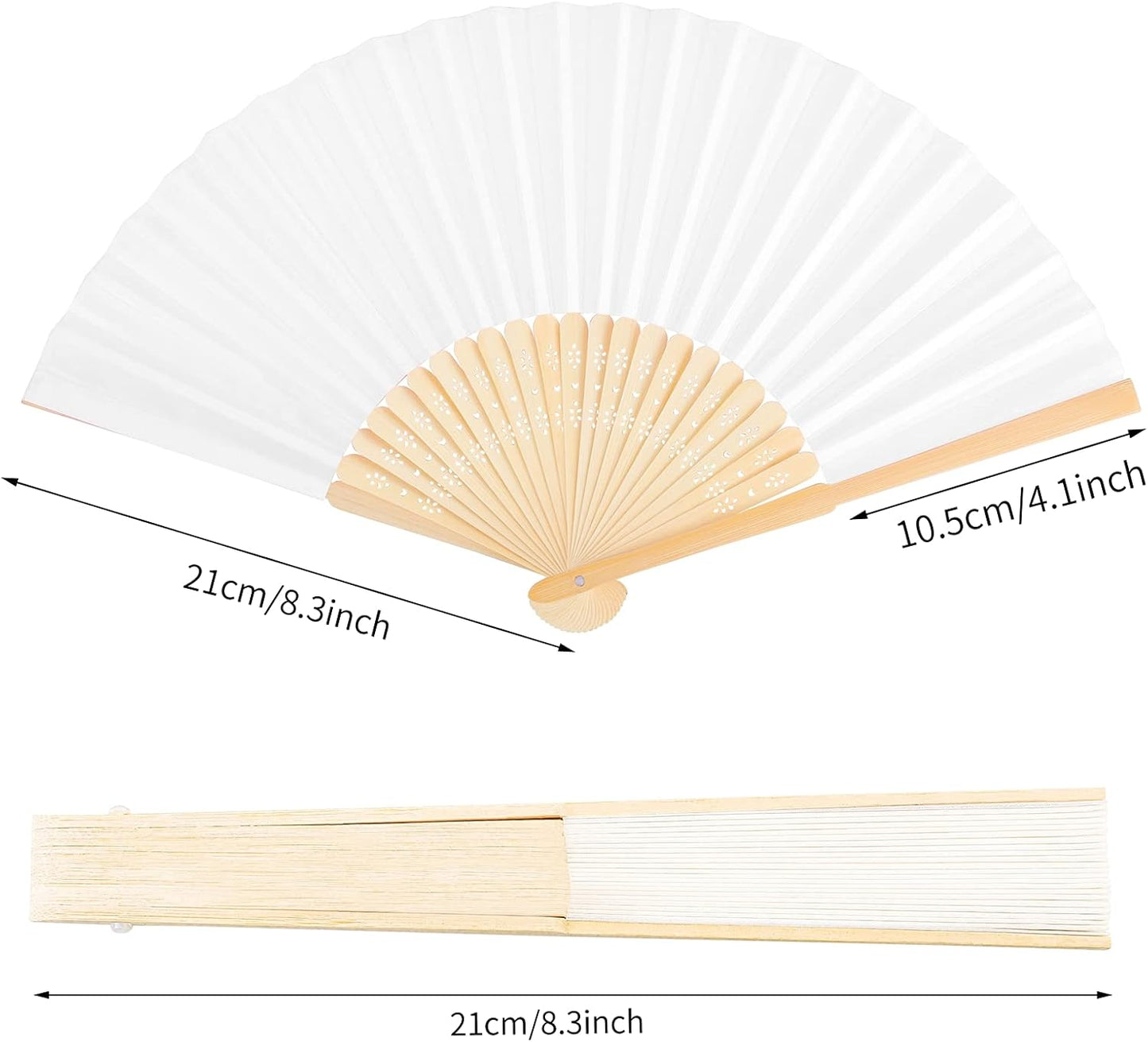 URATOT 36 Pieces Multicolor Folding Fans Silk Bamboo Folding Fans Handheld Fan for Wedding, Party Decoration