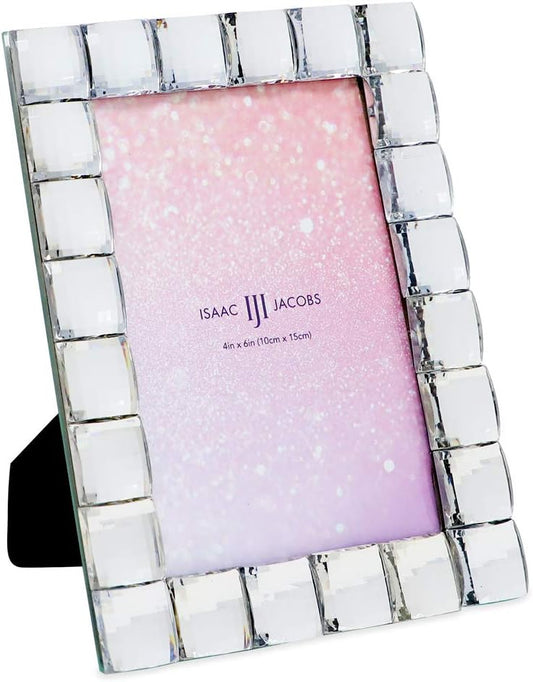 Isaac Jacobs Decorative Sparkling Jewel Picture Frame, Photo Display & Home Décor (4x6, Clear)
