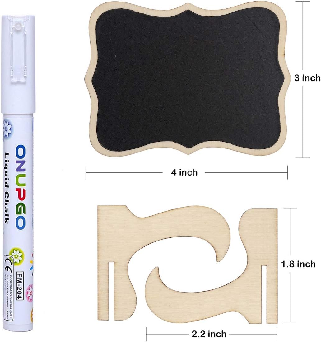 Mini Chalkboard Signs, 20 Pack Small Chalkboard Labels Table Signs with Easel Stand, Wooden Blackboards for Wedding Decor, Party Buffet Display, Place Cards, Food Labels