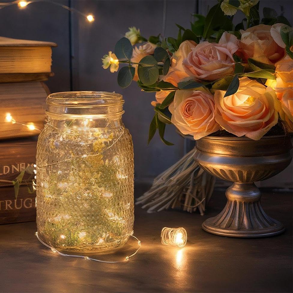 WELLIFE Mason Jars 32 oz, 6 Pack Quart Mason Jars Wide Mouth for Pickling,Canning, Decoration, Fermenting and Food Storage,Microwave & Dishwasher Safe