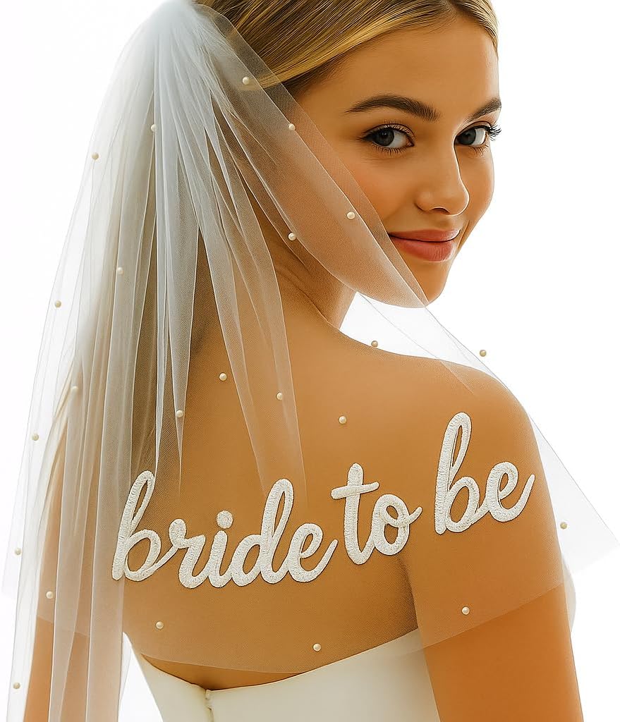 Bride To Be Bride Veil Bachelorette Party,Pearl Veils For Brides,Bachelorette Party Decorations